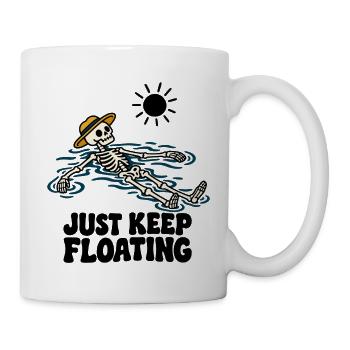 Just Keep Float – lustiges schwimmendes Skelett - Tasse - Weiß - Rechts
