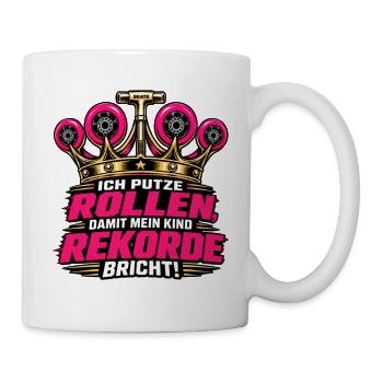 Ich putze Rollen Skater Eltern - Tasse - Weiß - Rechts