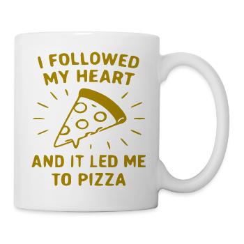 Herz folgt der Pizza - Tasse - Weiß - Rechts