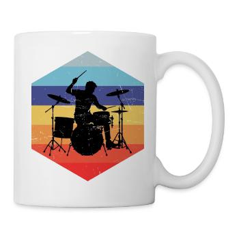Geschenkidee für den Drummer mit Schlagzeugspielen - Tasse - Weiß - Rechts