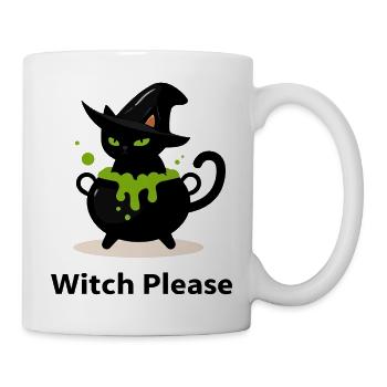 Hexenkatze im Zaubertrank - Tasse - Weiß - Rechts