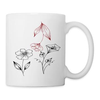 Botanische Blumen - Tasse - Weiß - Rechts