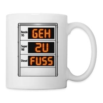 Lustiges Tankstellen Schild - Tasse - Weiß - Rechts