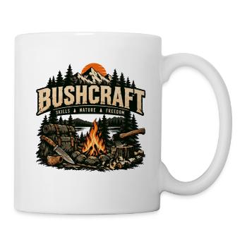 Bushcraft Skills Nature Freedom Survival Outdoor - Tasse - Weiß - Rechts