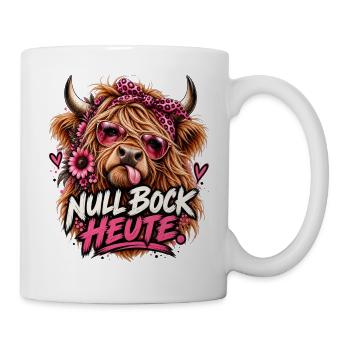 Null Bock Heute – Freches Highland Rind - Tasse - Weiß - Rechts