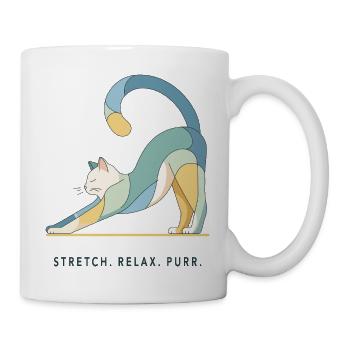 Stretch. Relax. Purr. – Katze - Tasse - Weiß - Rechts
