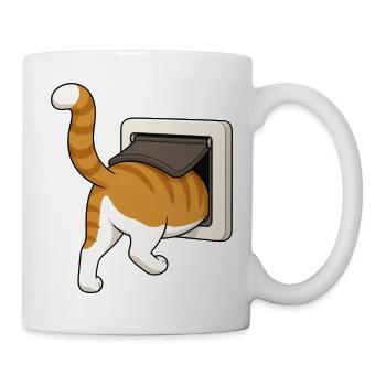 Freche Katze erkundet einen Briefkasten - Tasse - Weiß - Rechts