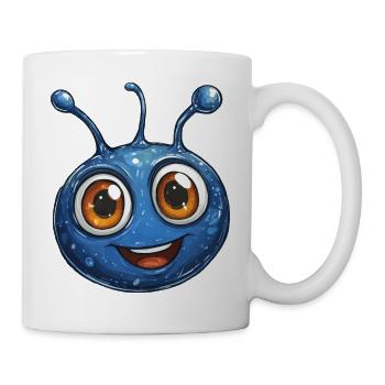 Blauer Schleimheld Cartoon - Tasse - Weiß - Rechts
