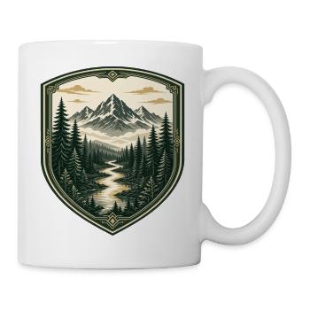 Waldberge Schild-Design - Tasse - Weiß - Rechts