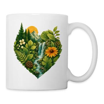 Naturliebhaber Ich liebe Natur Naturschutz Herz - Tasse - Weiß - Rechts