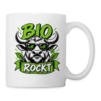 Bio Rockt – Cooles Stier Design - Tasse - Weiß - Rechts
