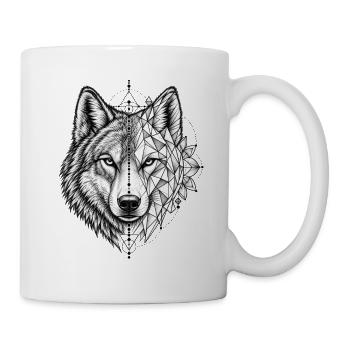 Wolf – Krafttier der Freiheit - Tasse - Weiß - Rechts