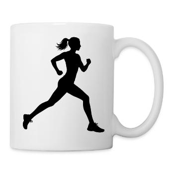 Geschenkidee für eine Running mit Running - Tasse - Weiß - Rechts