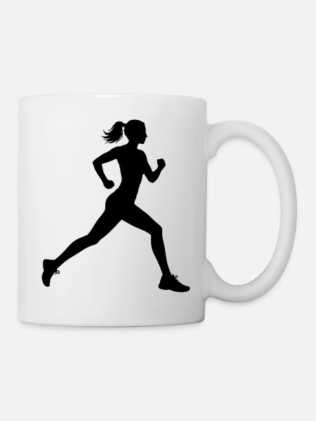 Geschenkidee für eine Running mit Running - Tasse - Weiß