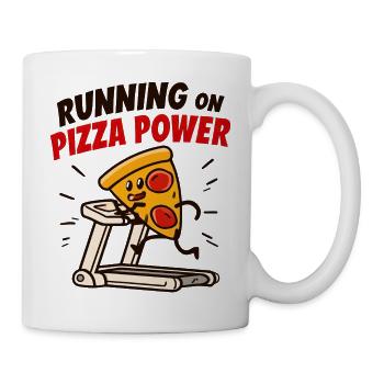 Pizza Power Laufbandheld - Tasse - Weiß - Rechts