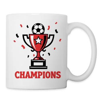 Champions Pokal Wappen Logo - Tasse - Weiß - Rechts