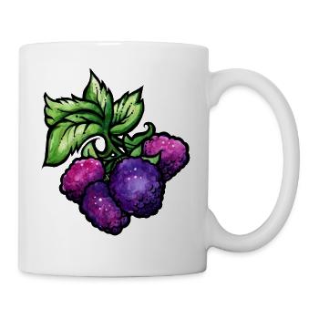 Aquarell-Himbeercluster - Tasse - Weiß - Rechts