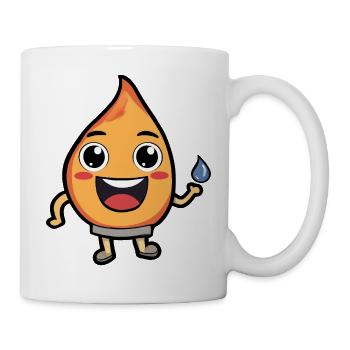 Pfirsichheld mit Wassertropfen - Tasse - Weiß - Rechts