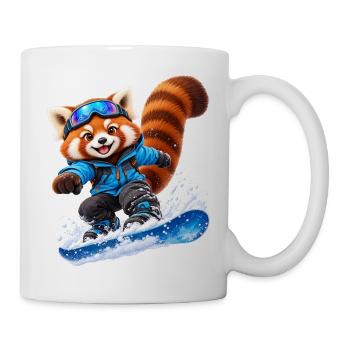 Snowboardender Red Panda auf Blue Board - Tasse - Weiß - Rechts
