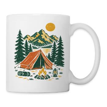 Camping im Bergwald am See - Tasse - Weiß - Rechts