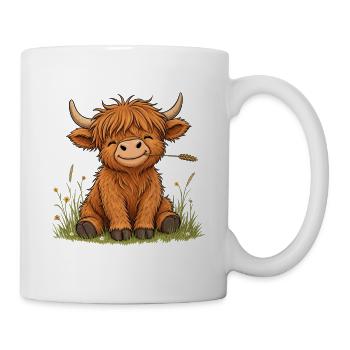 Süßes Schottisches Hochlandrind - Tasse - Weiß - Rechts