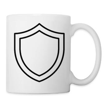 Sicherheitsschildlinien-Symbol - Tasse - Weiß - Rechts