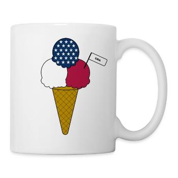 USA flag cream Eiscreme - Tasse - Weiß - Rechts
