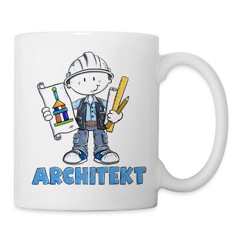 Architekt Architektur Bauplan Beruf Humor Cartoon - Tasse - Weiß - Rechts