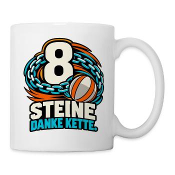 8 Steine - Danke Kette - Tasse - Weiß - Rechts
