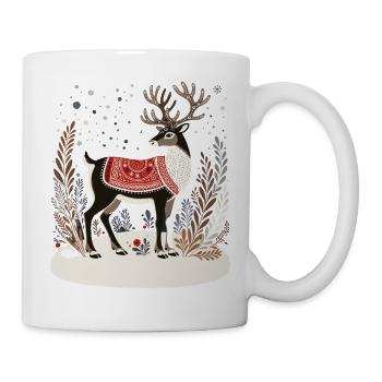 Rentier-Shirt, Boho-Weihnachts-Shirt - Tasse - Weiß - Rechts