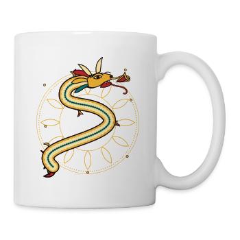 Goldener Drache - Tasse - Weiß - Rechts