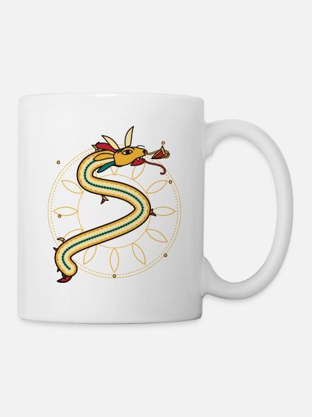 Goldener Drache - Tasse - Weiß