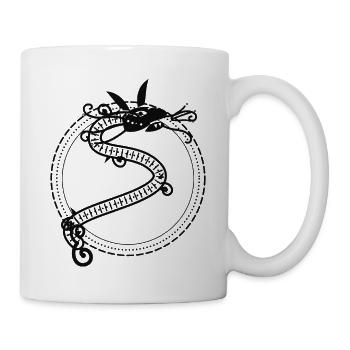 Rundes Serpentinenring-Motiv - Tasse - Weiß - Rechts