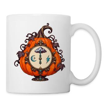 Ornamentkürbis Mit Himmelsuhr - Tasse - Weiß - Rechts
