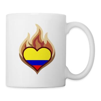 Flammenherz Kolumbien Flagge - Tasse - Weiß - Rechts