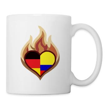 Herzflamme Deutschland Kolumbien - Tasse - Weiß - Rechts