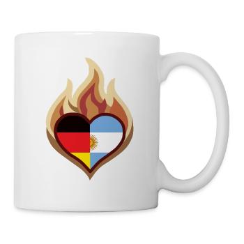 Flammendes Deutschland Argentinien Herz - Tasse - Weiß - Rechts