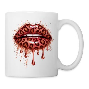 Leopard Lippen Tropfen-Edition - Tasse - Weiß - Rechts