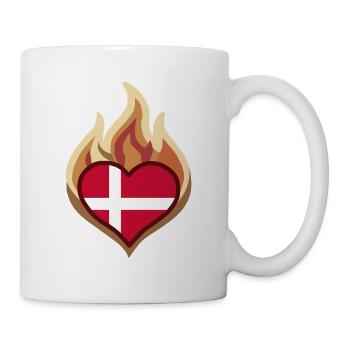Flammenherz Dänemark Flagge - Tasse - Weiß - Rechts