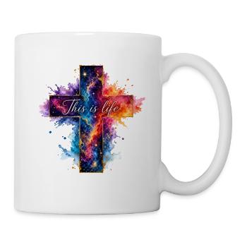 Kreuz Galaxie Spruch - Tasse - Weiß - Rechts