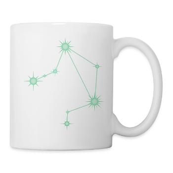 Waagestern Sternbild Tierkreiszeichen Grün - Tasse - Weiß - Rechts
