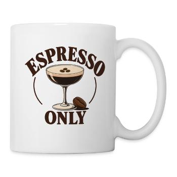 Espresso Only Vintage Kaffee Design - Tasse - Weiß - Rechts