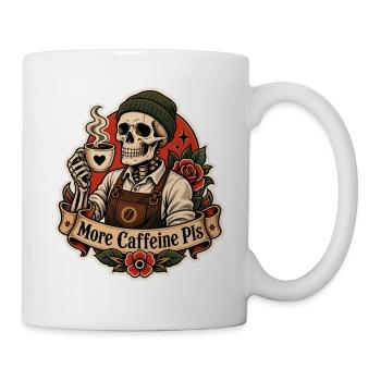 More Caffeine Pls Kaffee Skelett - Tasse - Weiß - Rechts
