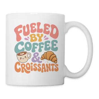 Croissants Kawaii Kaffee - Tasse - Weiß - Rechts