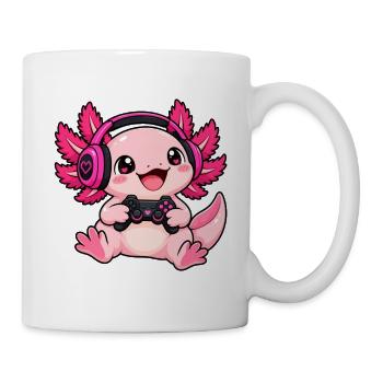 Gaming Axolotl – Zocker Wassermonster - Tasse - Weiß - Rechts