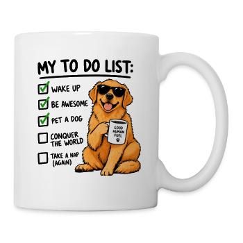 Golden Retriever To Do List – Lustiger Hund Kaffee - Tasse - Weiß - Rechts