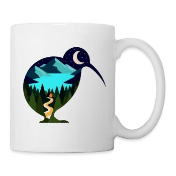 Kiwi Nachtlandschaft - Tasse - Weiß - Rechts