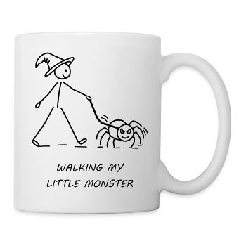Walking My Little Monster - Tasse - Weiß - Rechts