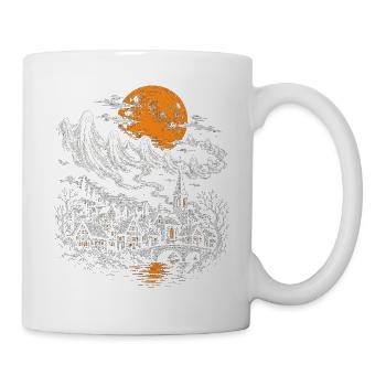 Geisterzug über dem schlafenden Dorf - Tasse - Weiß - Rechts