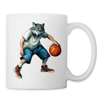 Wölfe Basketballer / Basketball Wolf - Tasse - Weiß - Rechts